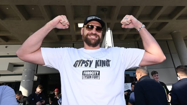 Tyson Fury el Gypsy King en rueda de prensa